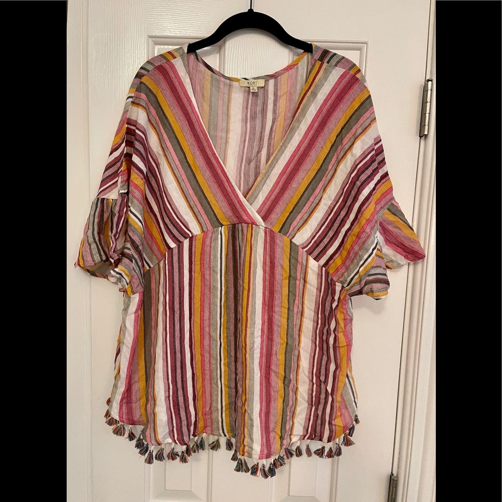 Kori America striped top. Sz. LG